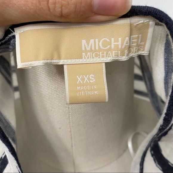 Michael Kors Striped Relaxed Fit  Tie Hem Top - Picture 7 of 7